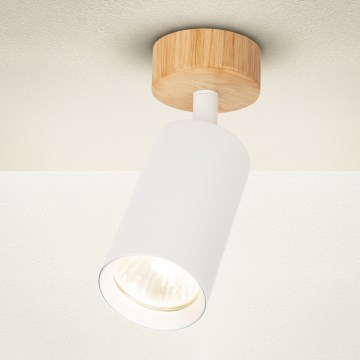 Brilagi - Foco orientable SELE 1xGU10/30W/230V blanco/acabado roble