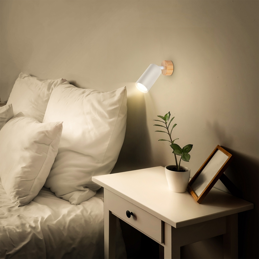 Brilagi - Foco orientable SELE 1xGU10/30W/230V blanco/acabado roble