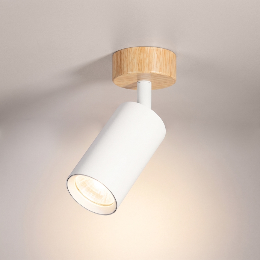 Brilagi - Foco orientable SELE 1xGU10/30W/230V blanco/acabado roble