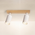 Brilagi - Foco orientable SELE 2xGU10/30W/230V blanco/roble