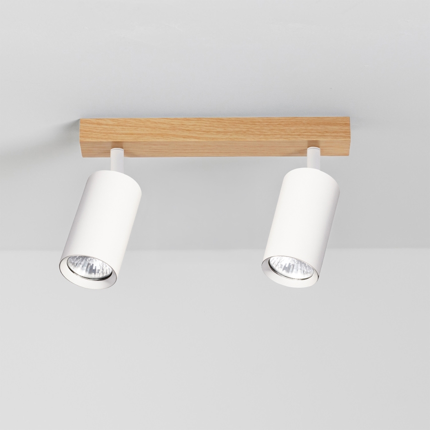 Brilagi - Foco orientable SELE 2xGU10/30W/230V blanco/roble