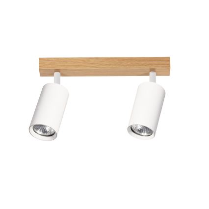Brilagi - Foco orientable SELE 2xGU10/30W/230V blanco/roble