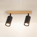 Brilagi - Foco orientable SELE 2xGU10/30W/230V negro/acabado roble