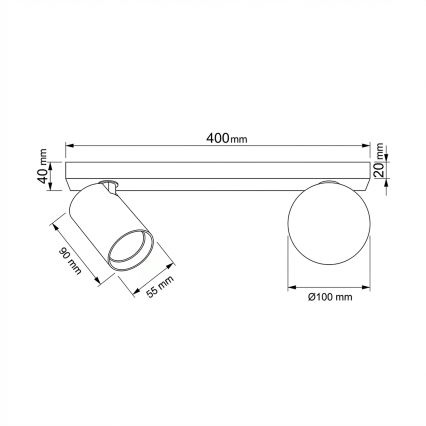 Brilagi - Foco orientable SELE BALL 1xGU10/30W/230V + 1xG9/10W blanco