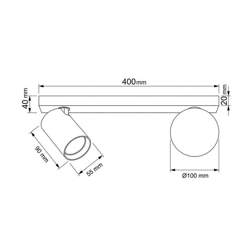 Brilagi - Foco orientable SELE BALL 1xGU10/30W/230V + 1xG9/10W blanco