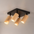 Brilagi - Foco orientable SELE SQUARE 4xGU10/30W/230V negro/acabado roble