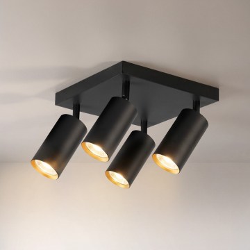 Brilagi - Foco orientable SELE SQUARE 4xGU10/30W/230V negro/dorado