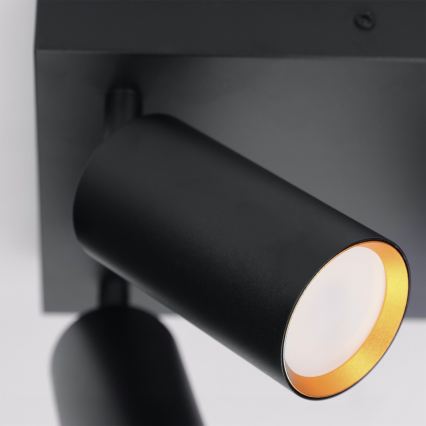 Brilagi - Foco orientable SELE SQUARE 4xGU10/30W/230V negro/dorado