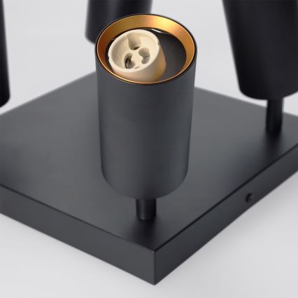Brilagi - Foco orientable SELE SQUARE 4xGU10/30W/230V negro/dorado