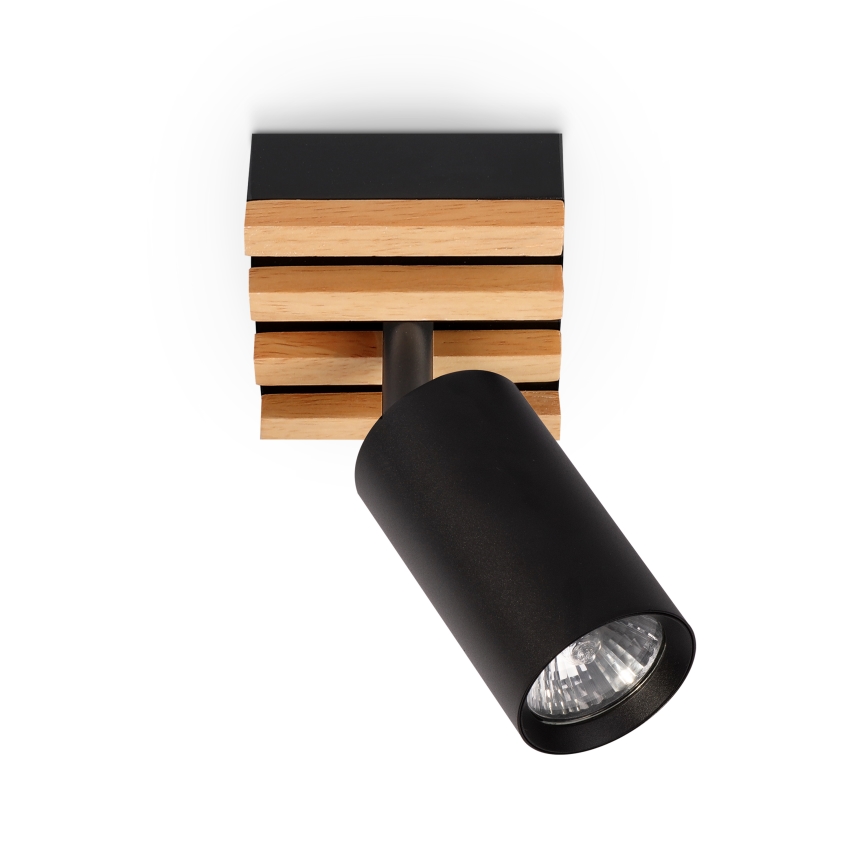 Brilagi - Foco orientable SELE WOOD ACOUSTIC 1xGU10/30W/230V negro/madera