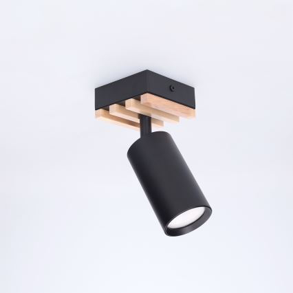 Brilagi - Foco orientable SELE WOOD ACOUSTIC 1xGU10/30W/230V negro/madera