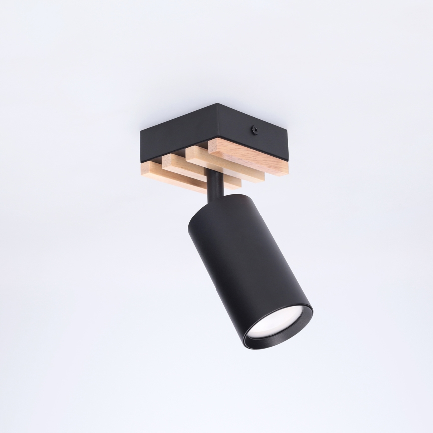 Brilagi - Foco orientable SELE WOOD ACOUSTIC 1xGU10/30W/230V negro/madera
