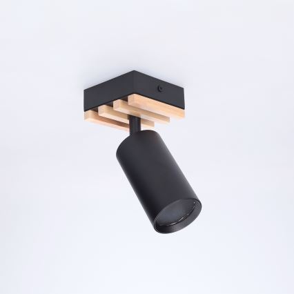 Brilagi - Foco orientable SELE WOOD ACOUSTIC 1xGU10/30W/230V negro/madera