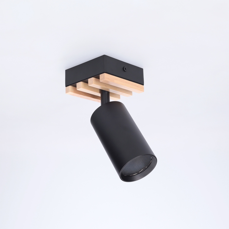 Brilagi - Foco orientable SELE WOOD ACOUSTIC 1xGU10/30W/230V negro/madera