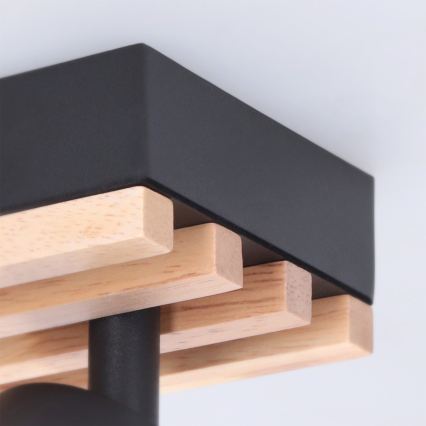 Brilagi - Foco orientable SELE WOOD ACOUSTIC 1xGU10/30W/230V negro/madera