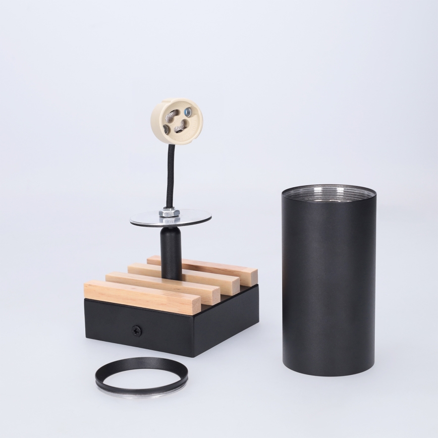 Brilagi - Foco orientable SELE WOOD ACOUSTIC 1xGU10/30W/230V negro/madera