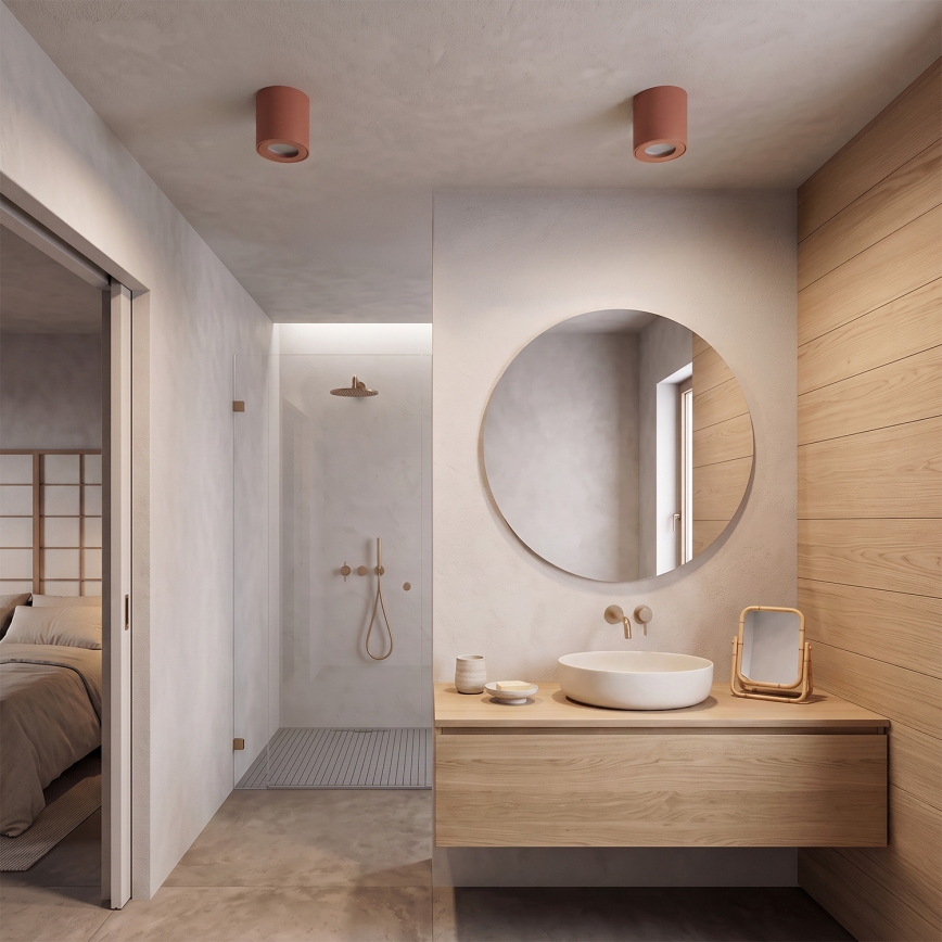 BRILAGI - Foco para baño MIA 1xGU10/30W/230V 84x80 mm marrón IP54