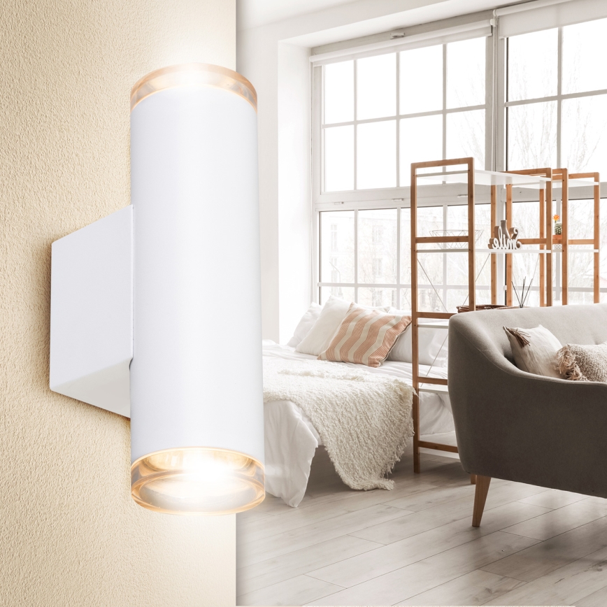 Brilagi - Aplique de pared para baño SELE AQUA 2xGU10/30W/230V IP44 blanco