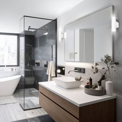 Brilagi - Aplique de pared para baño SELE AQUA 2xGU10/30W/230V IP44 blanco