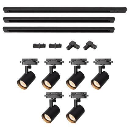 Brilagi - Foco para sistema de riel HUSKY 6xGU10/10W/230V negro