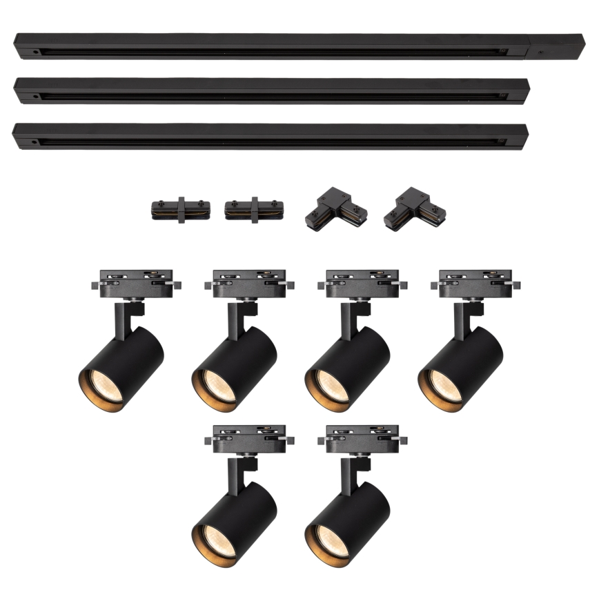 Brilagi - Foco para sistema de riel HUSKY 6xGU10/10W/230V negro