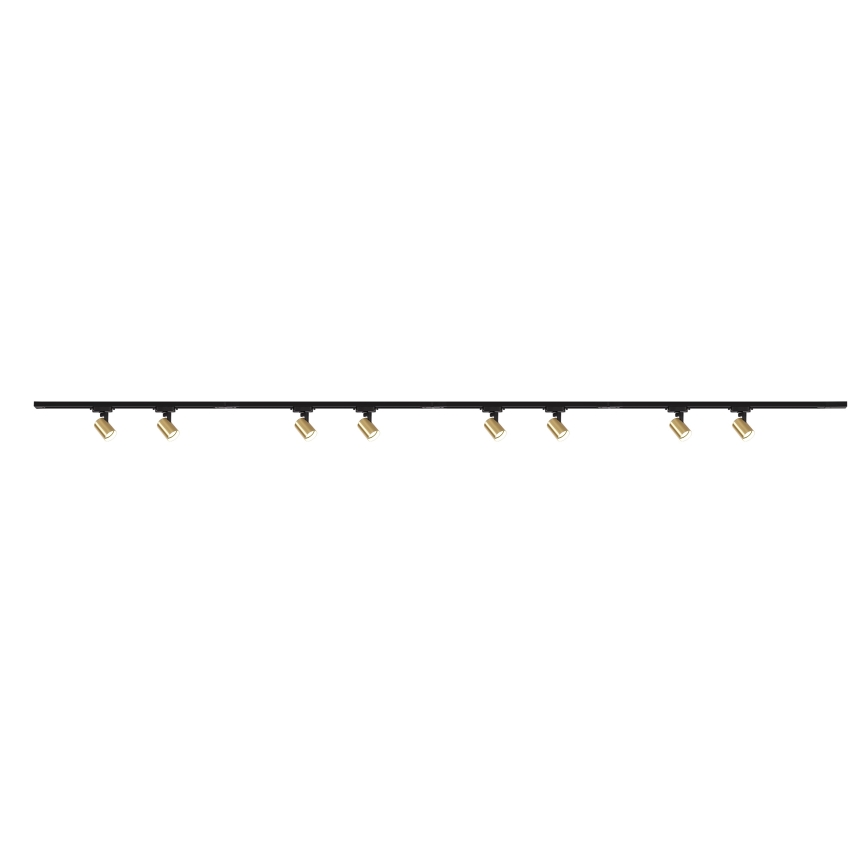 Brilagi - Foco para sistema de riel HUSKY 8xGU10/10W/230V, acabado negro/dorado