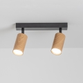 Brilagi - Foco SELE 2xGU10/30W/230V negro/decoración de roble