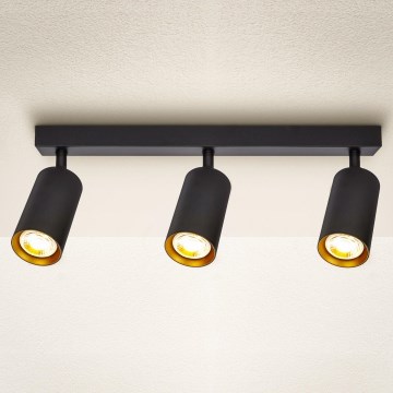 Brilagi - Foco SELE 3xGU10/30W/230V negro/dorado