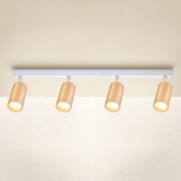 Brilagi - Foco SELE 4xGU10/30W/230V blanco/decoración de roble