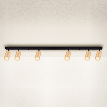 Brilagi - Foco SELE 6xGU10/30W/230V negro/decoración de roble