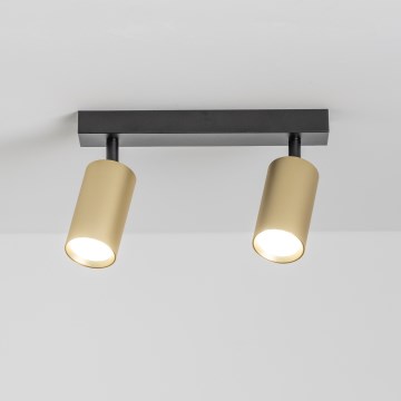 Brilagi - Foco SELE GOLDEN 2xGU10/30W/230V negro/dorado