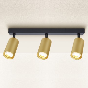 Brilagi - Foco SELE GOLDEN 3xGU10/30W/230V negro/dorado