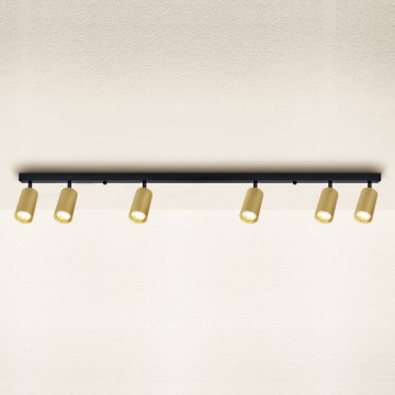 Brilagi - Foco SELE GOLDEN 6xGU10/30W/230V negro/dorado