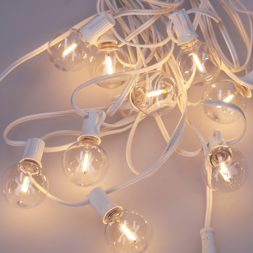 Brilagi - Cadena decorativa LED para exterior GIRLANDA 10xE12/0,6W/230V 8m blanco IP44 blanco cálido