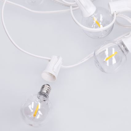 Brilagi - Cadena decorativa LED para exterior GIRLANDA 10xE12/0,6W/230V 8m blanco IP44 blanco cálido