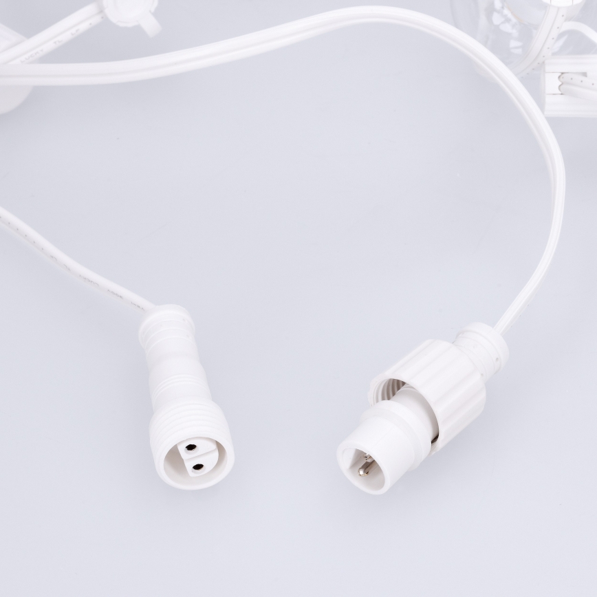 Brilagi - Cadena decorativa LED para exterior GIRLANDA 10xE12/0,6W/230V 8m blanco IP44 blanco cálido