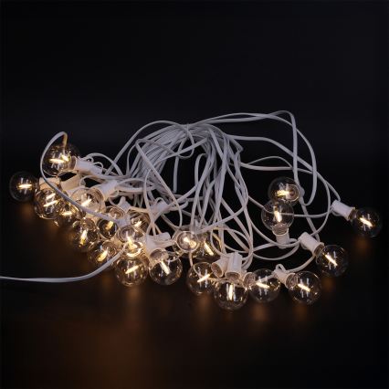 Brilagi - Guirnalda decorativa LED para exterior GIRLANDA 25xE12/0,8W/230V 20m blanca IP44 blanco cálido