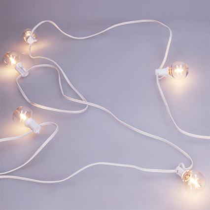 Brilagi - Guirnalda decorativa LED para exterior GIRLANDA 25xE12/0,8W/230V 20m blanca IP44 blanco cálido