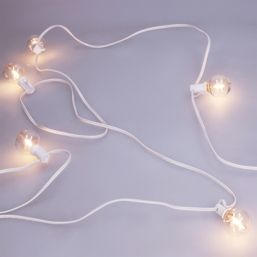 Brilagi - Guirnalda decorativa LED para exterior GIRLANDA 25xE12/0,8W/230V 20m blanca IP44 blanco cálido