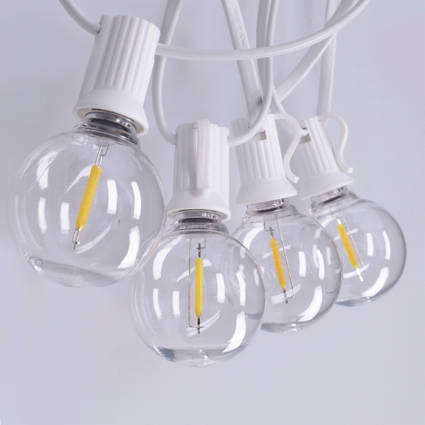 Brilagi - Guirnalda decorativa LED para exterior GIRLANDA 25xE12/0,8W/230V 20m blanca IP44 blanco cálido