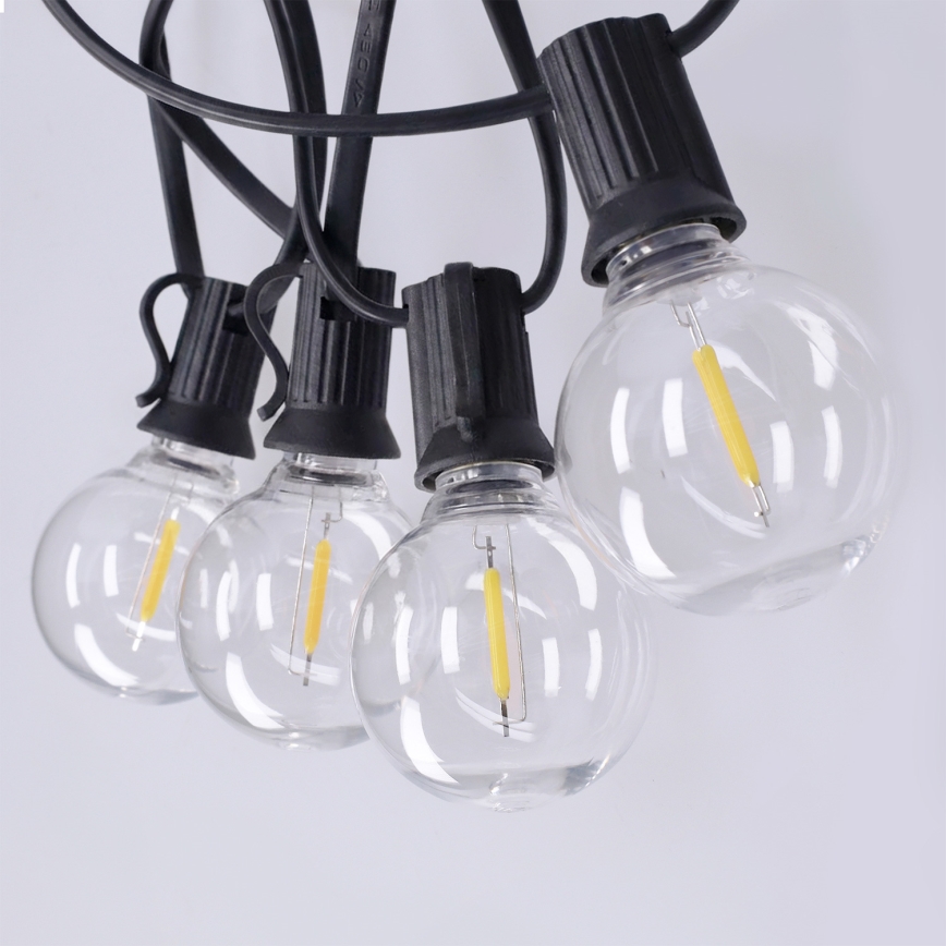 Brilagi - Guirnalda decorativa LED para exterior GIRLANDA 25xE12/0,36W/24V 20m negra IP44 blanco cálido