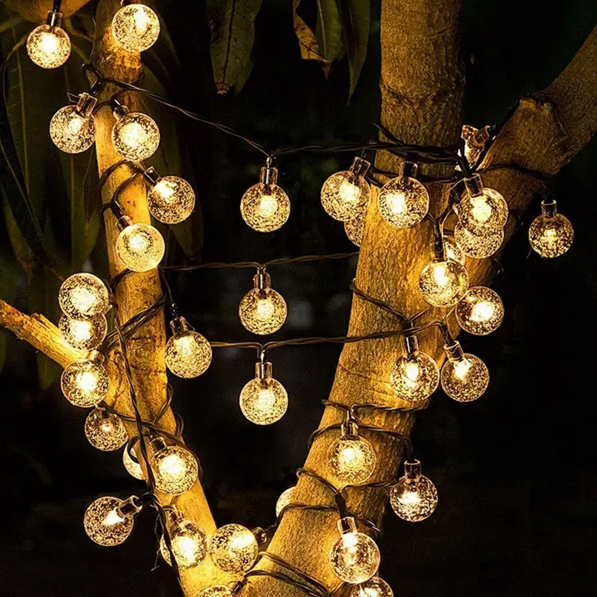Brilagi - Cadena decorativa solar LED BUBBLE 200xLED/8 funciones 20m IP65 blanco cálido 800 mAh