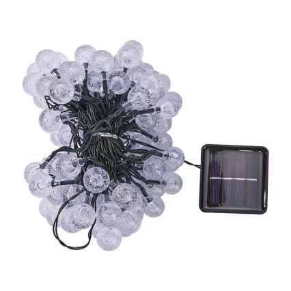 Brilagi - Cadena decorativa solar LED BUBBLE 50 LED/8 funciones 7 m IP65 blanco cálido 600 mAh