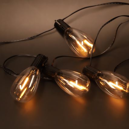 Brilagi - guirnalda LED navideña para exterior 10xLED/3xAA 3,2m IP44 blanco cálido