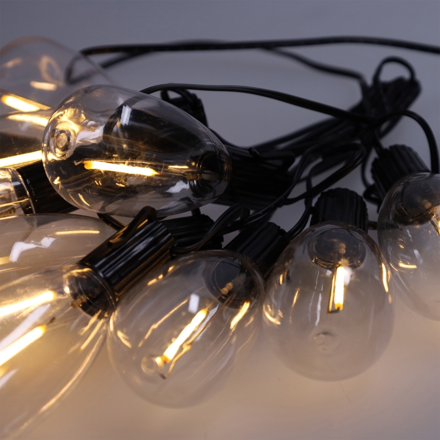 Brilagi - guirnalda LED navideña para exterior 10xLED/3xAA 3,2m IP44 blanco cálido