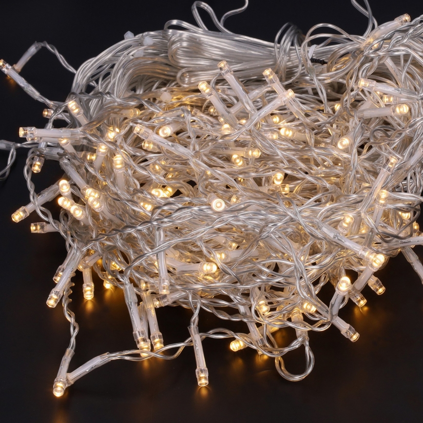 Brilagi - Guirnalda LED para exterior, 200 LEDs, 8 funciones, 13 m, IP44, blanco cálido, estilo carámbano