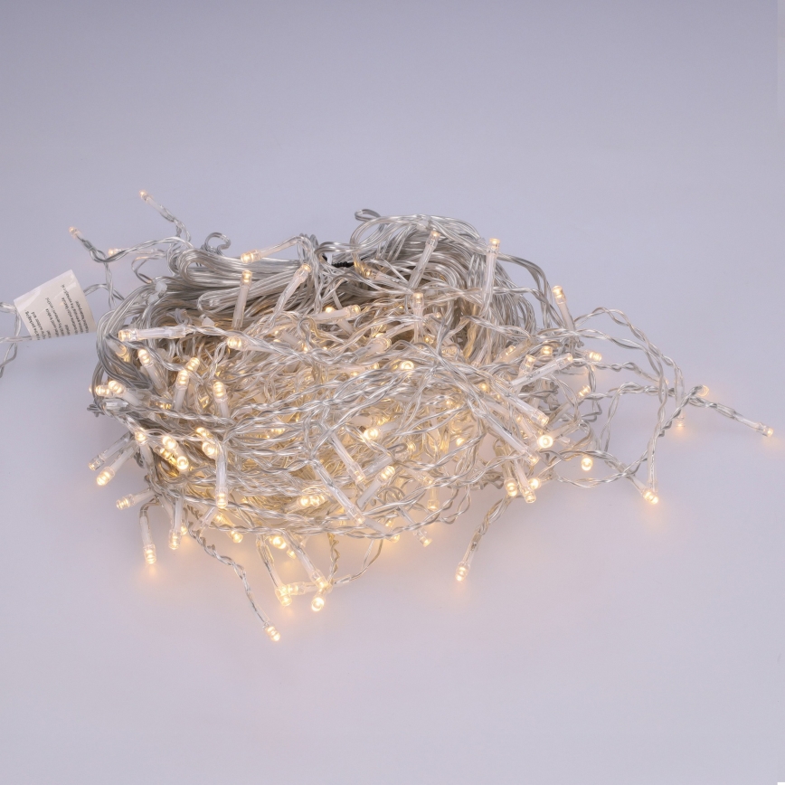 Brilagi - Guirnalda LED para exterior, 200 LEDs, 8 funciones, 13 m, IP44, blanco cálido, estilo carámbano