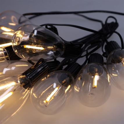 Brilagi - Guirnalda LED para exteriores, 10 LEDs / 3x AA, 3,2 m, IP44, blanco cálido
