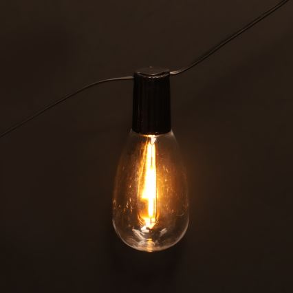 Brilagi - Guirnalda LED para exteriores, 10 LEDs / 3x AA, 3,2 m, IP44, blanco cálido