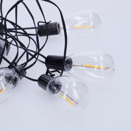 Brilagi - Guirnalda LED para exteriores, 10 LEDs / 3x AA, 3,2 m, IP44, blanco cálido